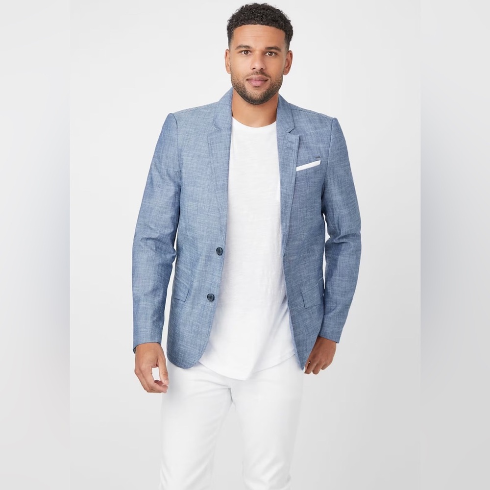 Guess Men’s Chambray Blazer